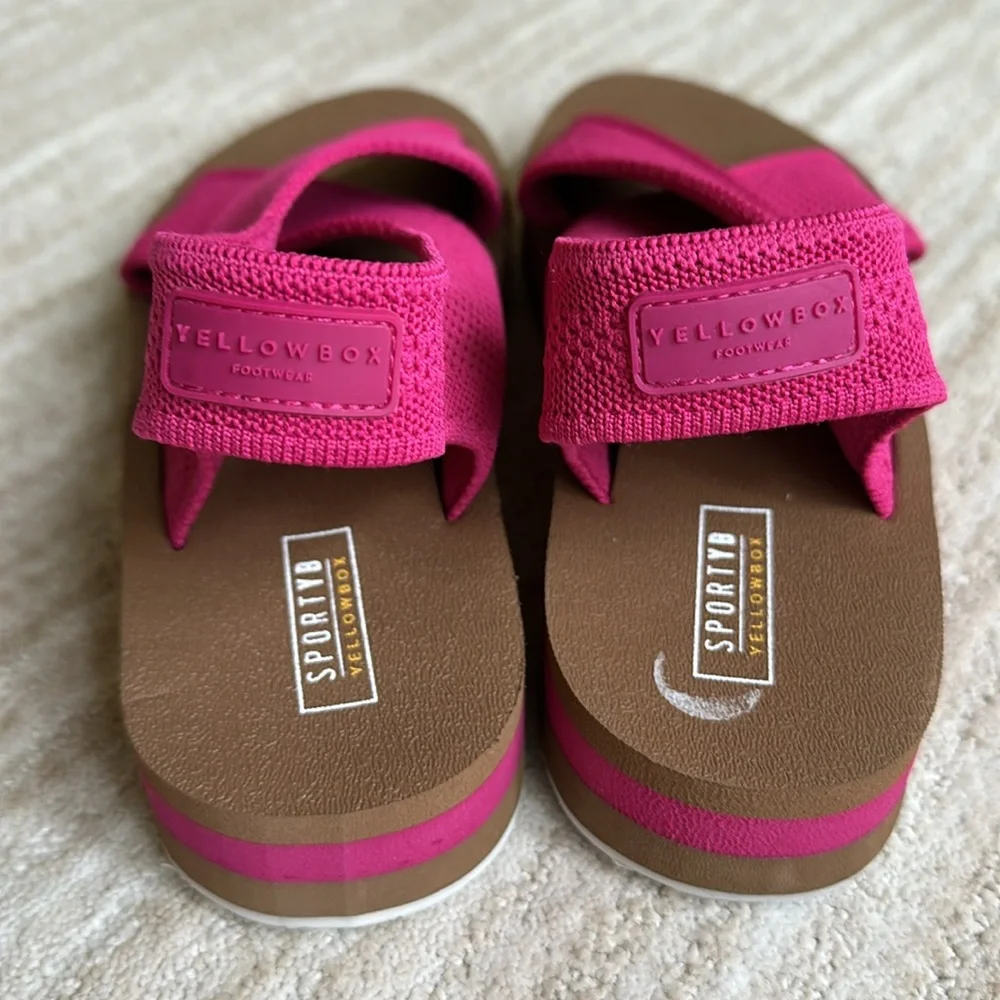 Yellow Box Miranda Knit Flatform Wedge Sandal SPORTYB™ Collection Pink Size 6.5 - Picture 10 of 17
